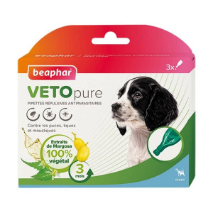 BEAPHAR VETO PURE PUPPY pretblusu pipetes kucēniem N3